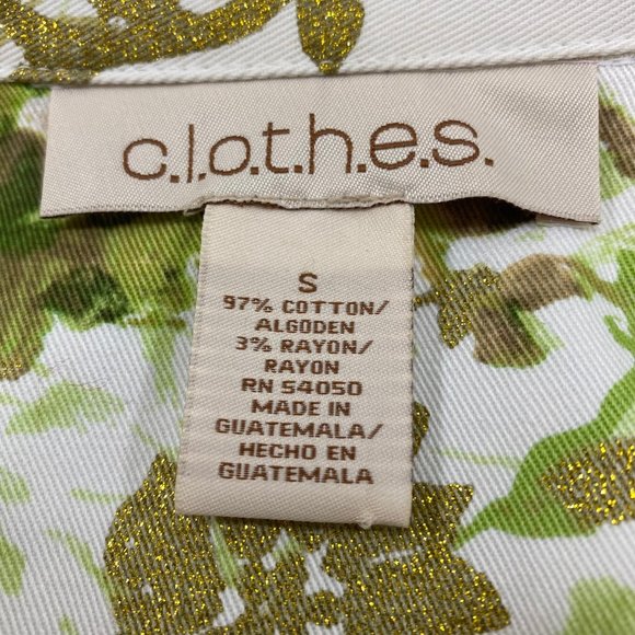 c.l.o.t.h.e.s  Fashion Jacket. Women Size Small Denim Fabric Floral Print. - Picture 7 of 10